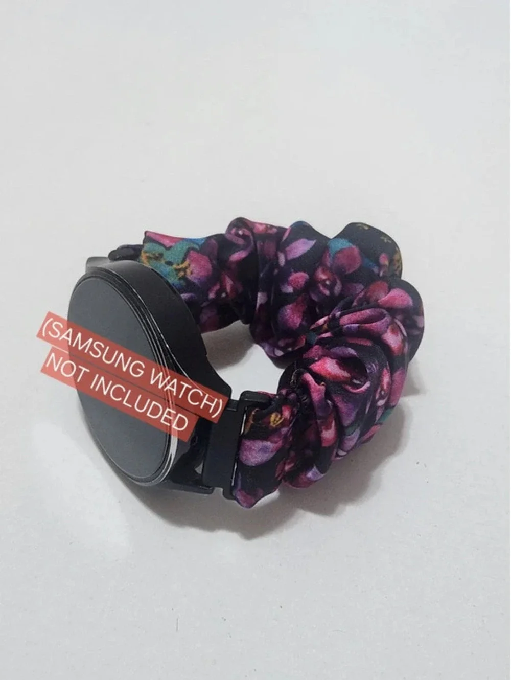 Scrunchies Watch Band for 20mm, Compatible with Samsung 7, 6, 5, 4  Color: Black